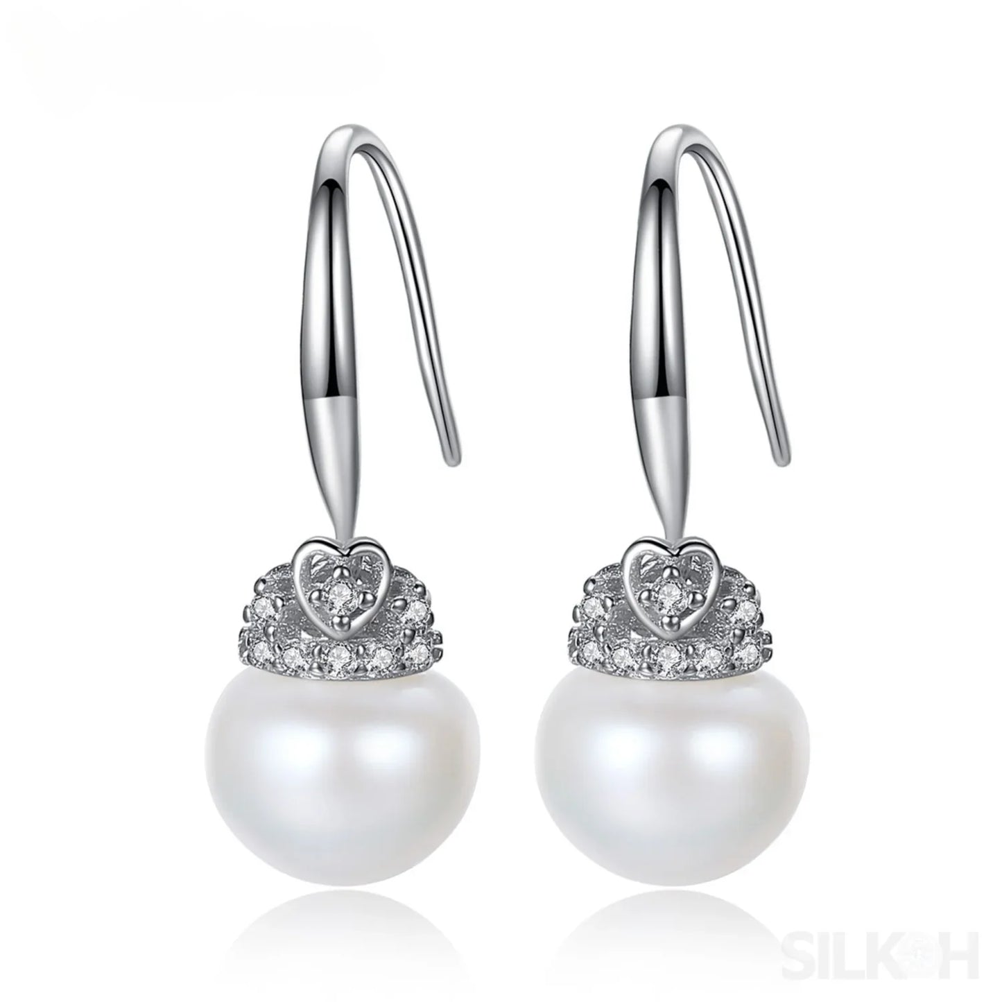 Freshwater Sterling Silver Pearl Bridal Earrings Ariana