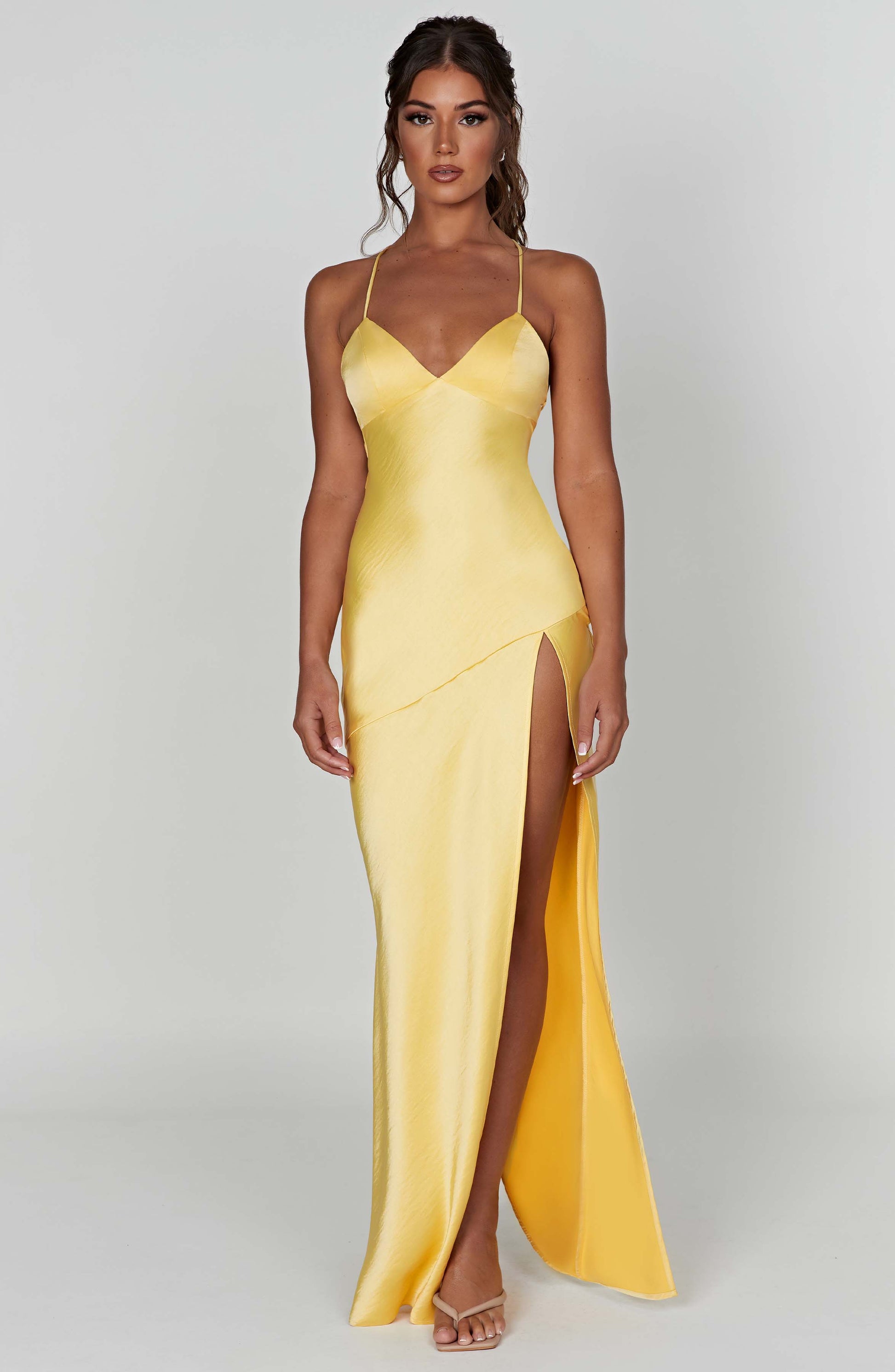 Ruby Radiance Maxi Dress- Lemon - Sassygrove