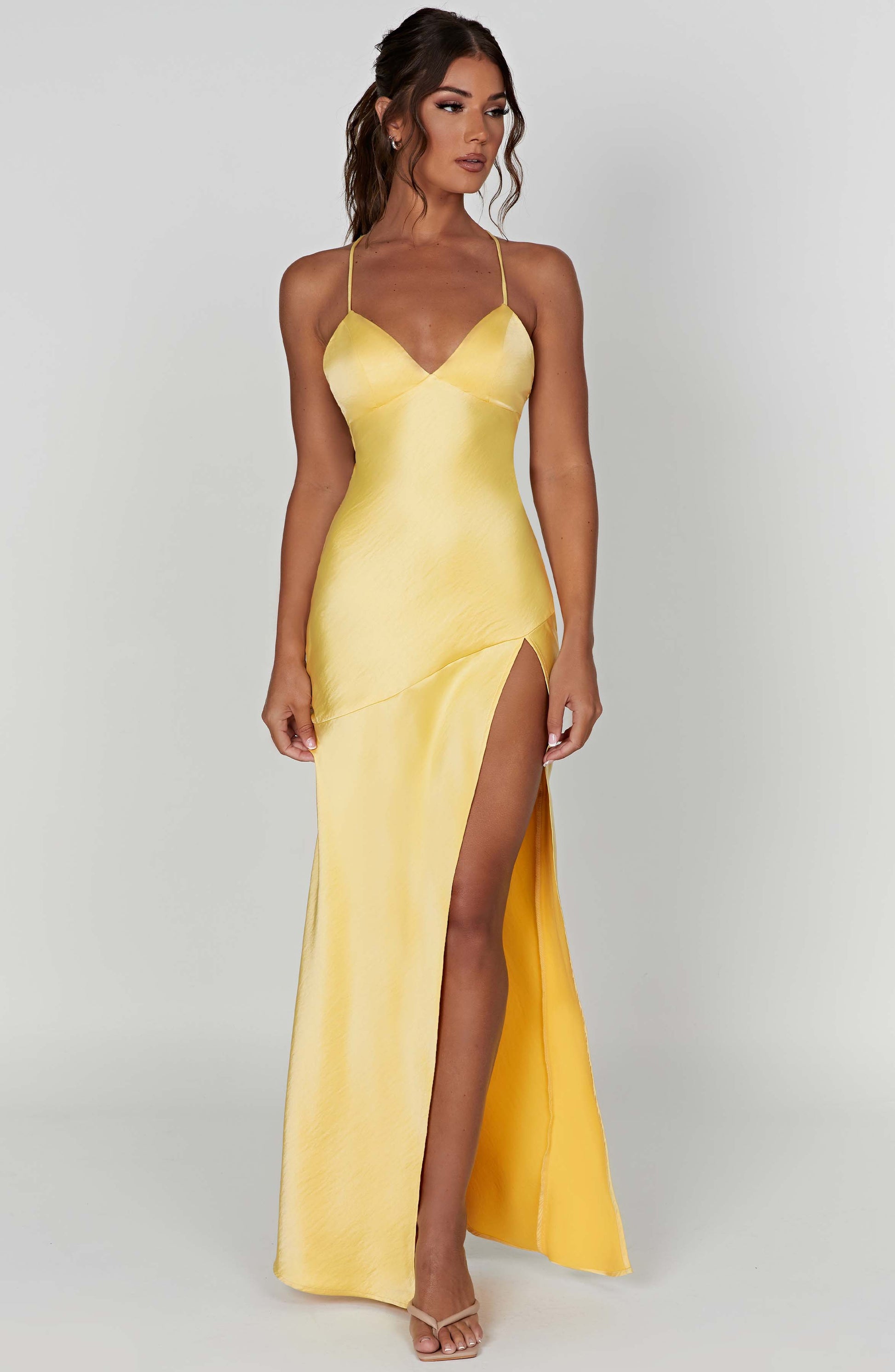 Ruby Radiance Maxi Dress- Lemon - Sassygrove