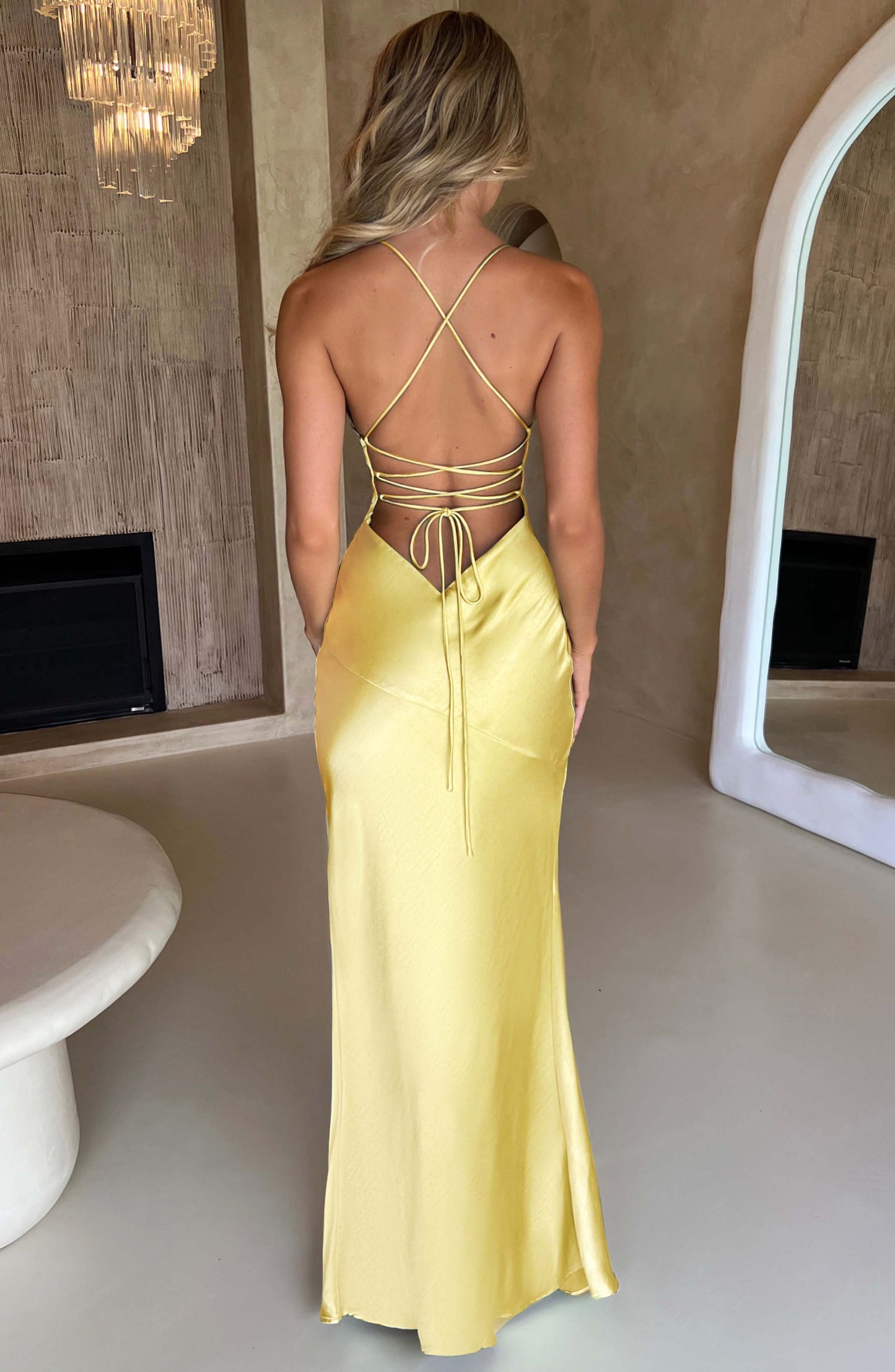 Ruby Radiance Maxi Dress- Lemon - Sassygrove