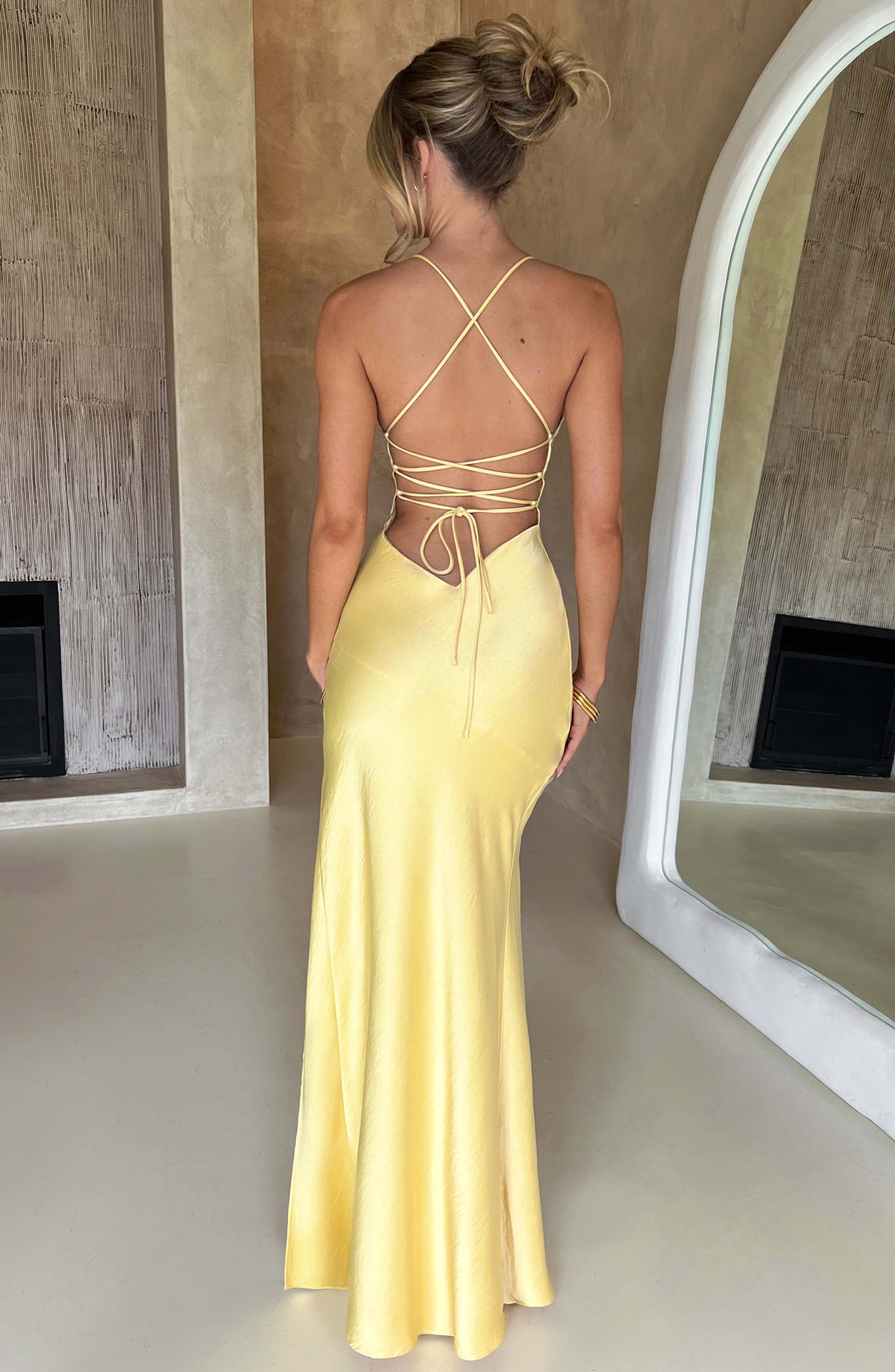 Ruby Radiance Maxi Dress- Lemon - Sassygrove