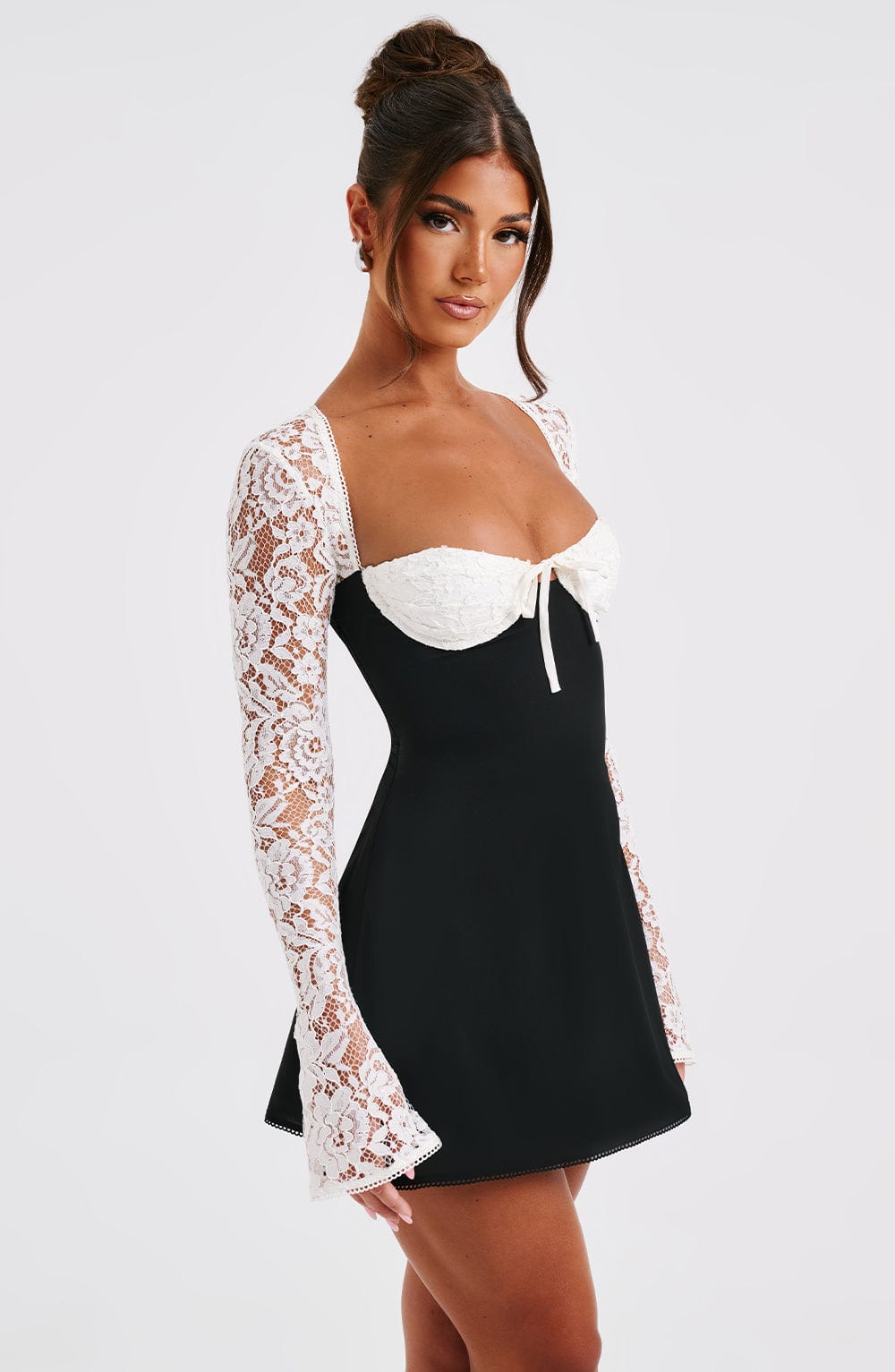 Twilight Temptation Mini Dress - Black/White - Sassygrove