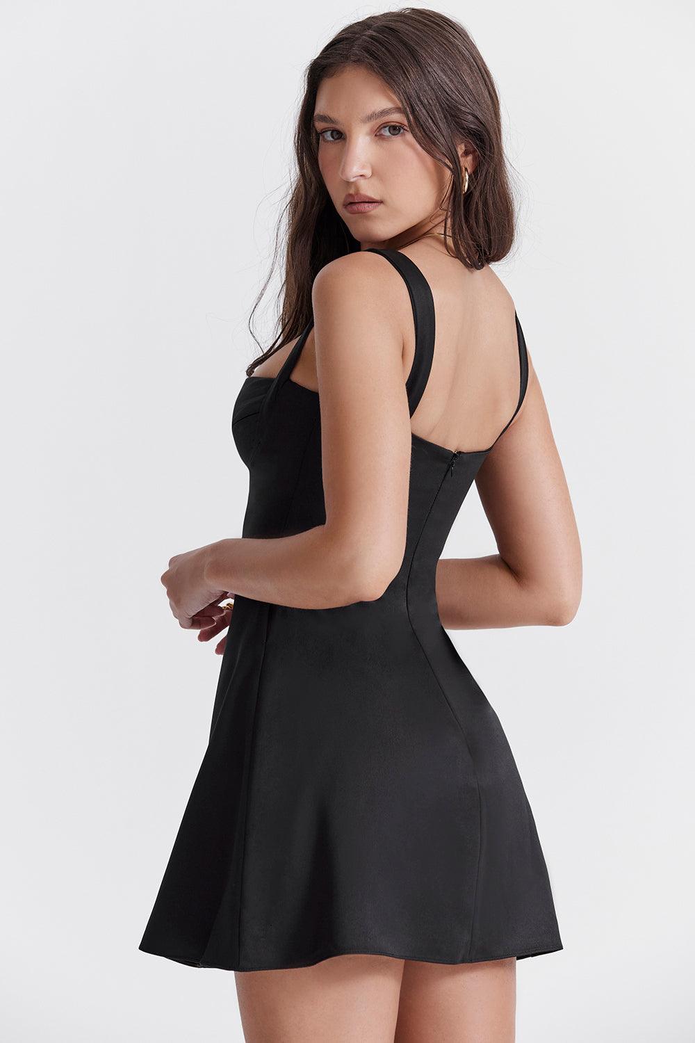 Wrap Charm Dress - Black - Sassygrove