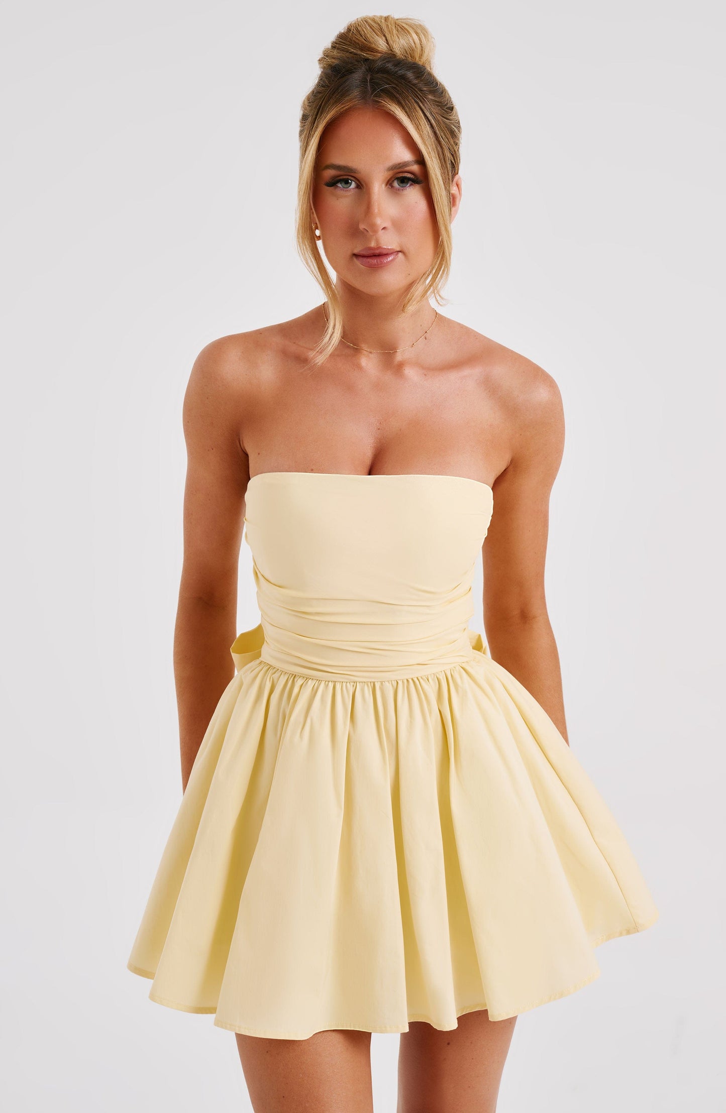 Melinda Mini Dress - Lemon - Sassygrove