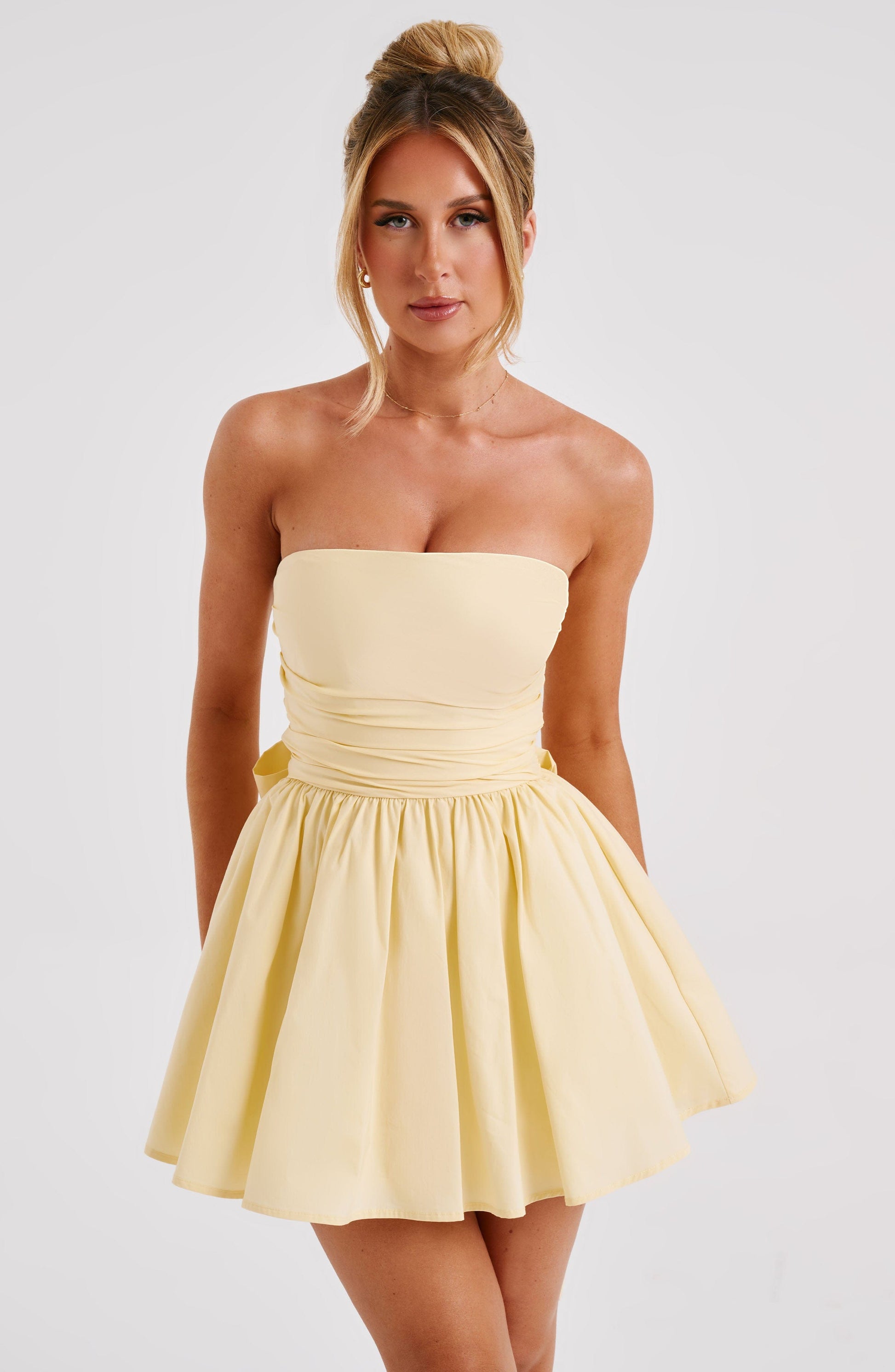 Melinda Mini Dress - Lemon - Sassygrove