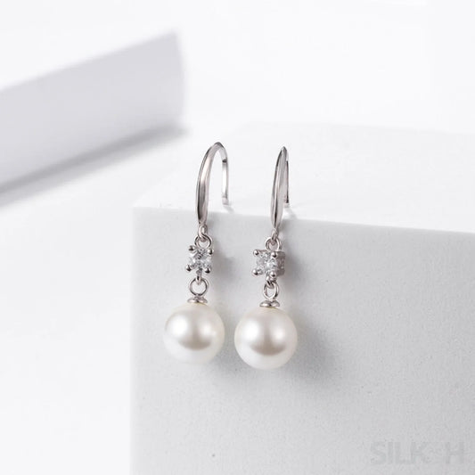 Long Shell Bead 925 Sterling Silver Pearl Earrings Adalyn