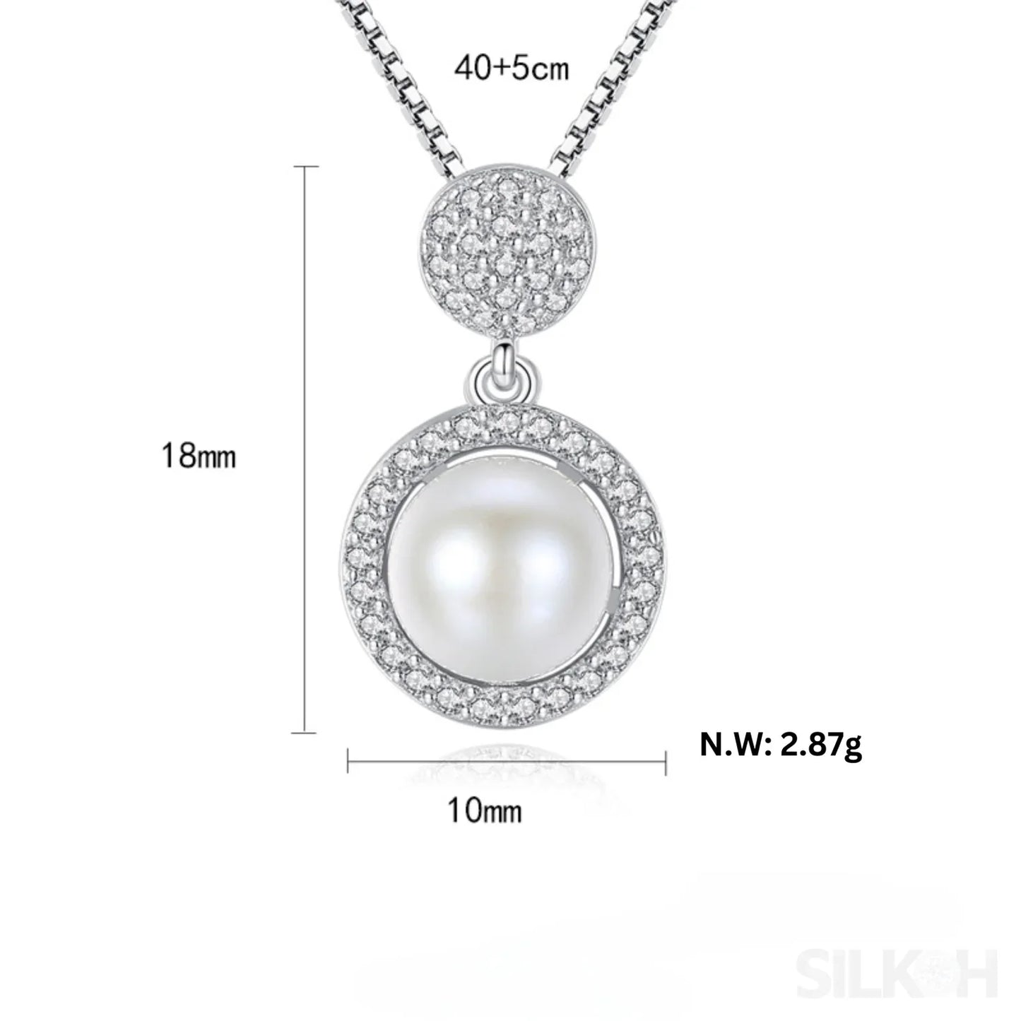 Micropaved Cubic Zirconia Sterling Silver Pearl Bridal Jewelry Set Ana