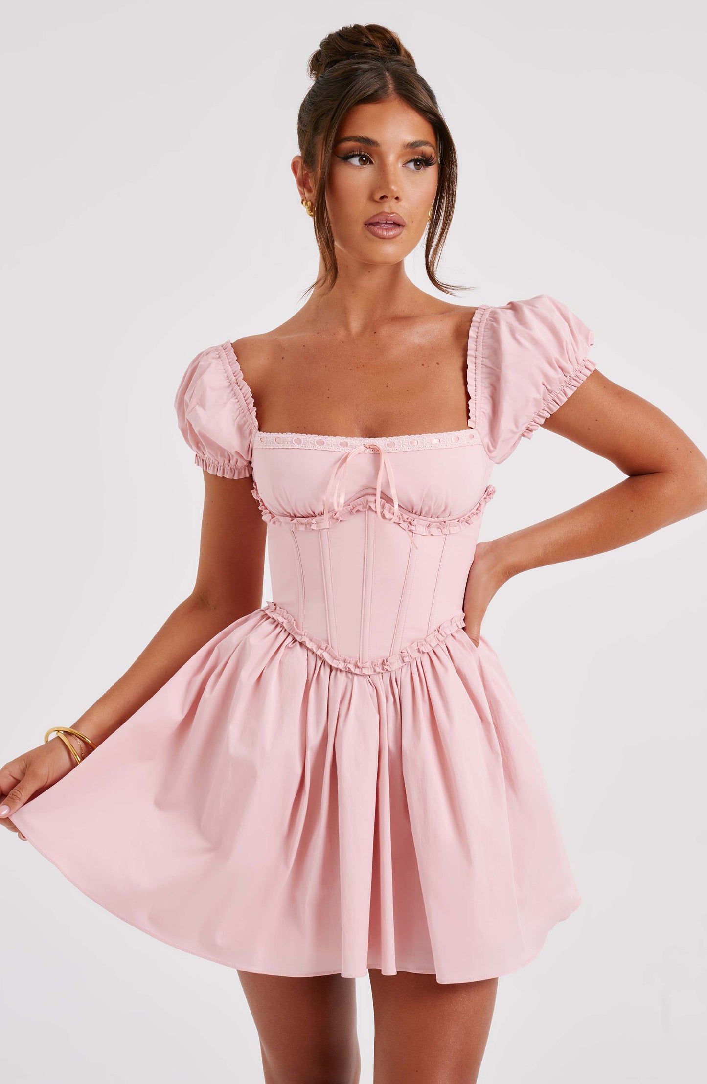 Phoebe Mini Dress - Blush - Sassygrove