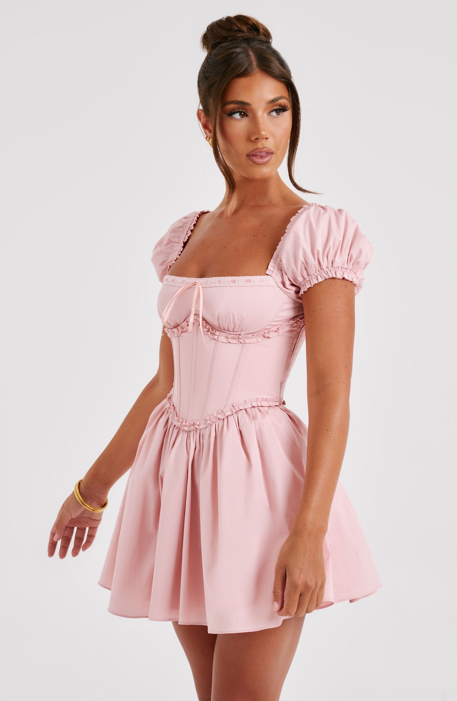 Phoebe Mini Dress - Blush - Sassygrove