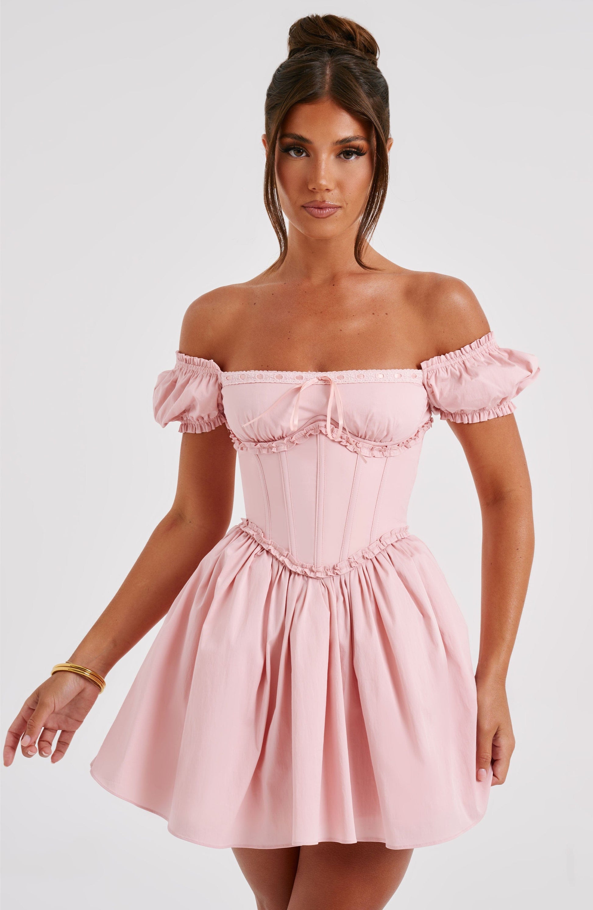 Phoebe Mini Dress - Blush - Sassygrove