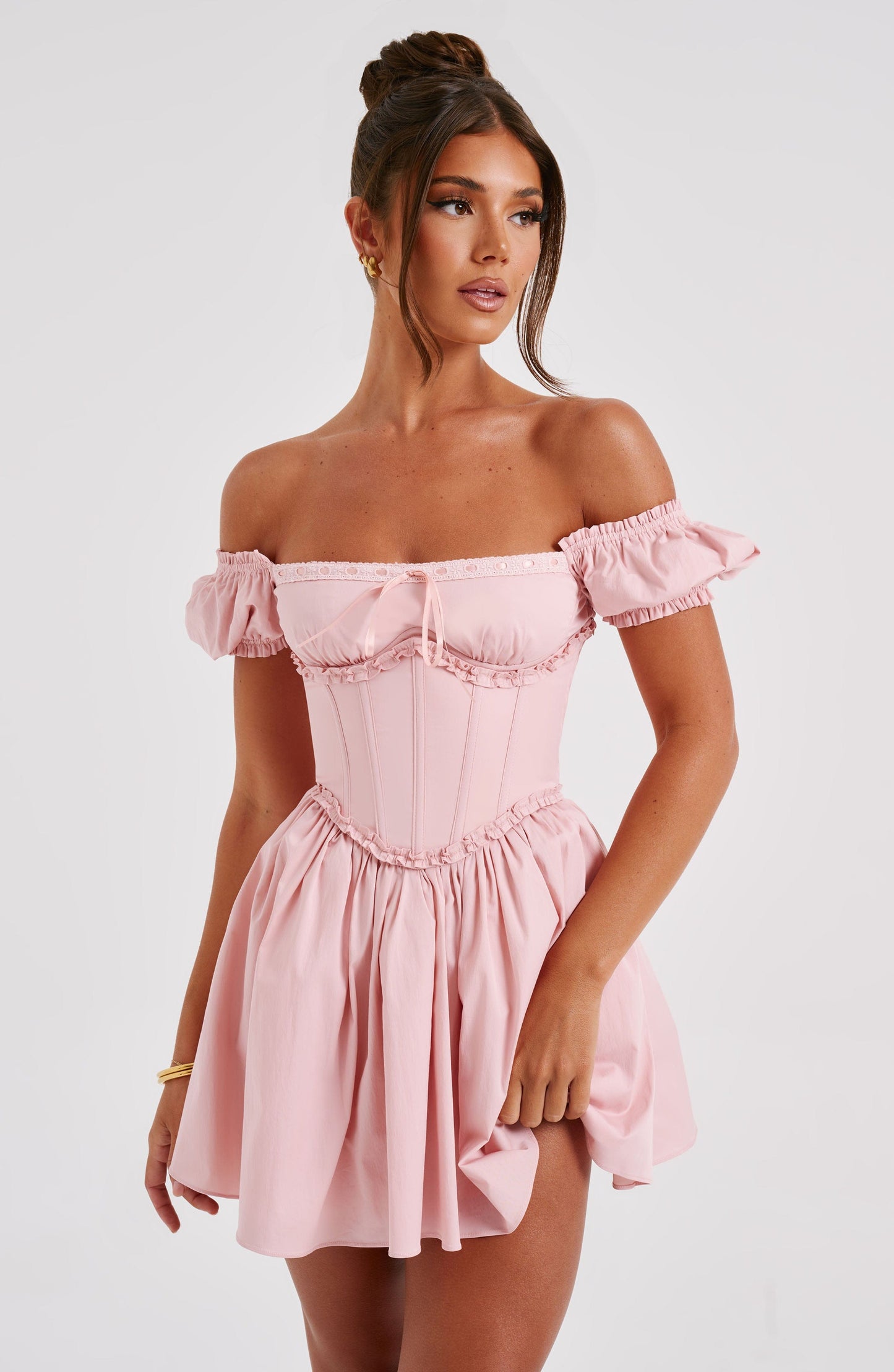 Phoebe Mini Dress - Blush - Sassygrove