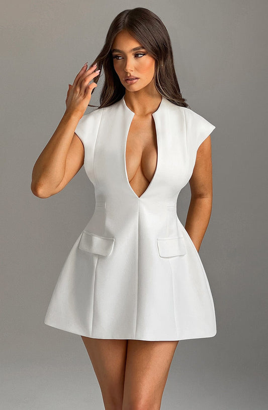 Suri Mini Dress - Ivory - Sassygrove