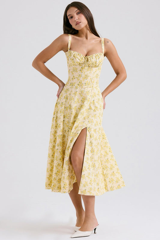 Tiana Midi Dress - Floral Print - Sassygrove