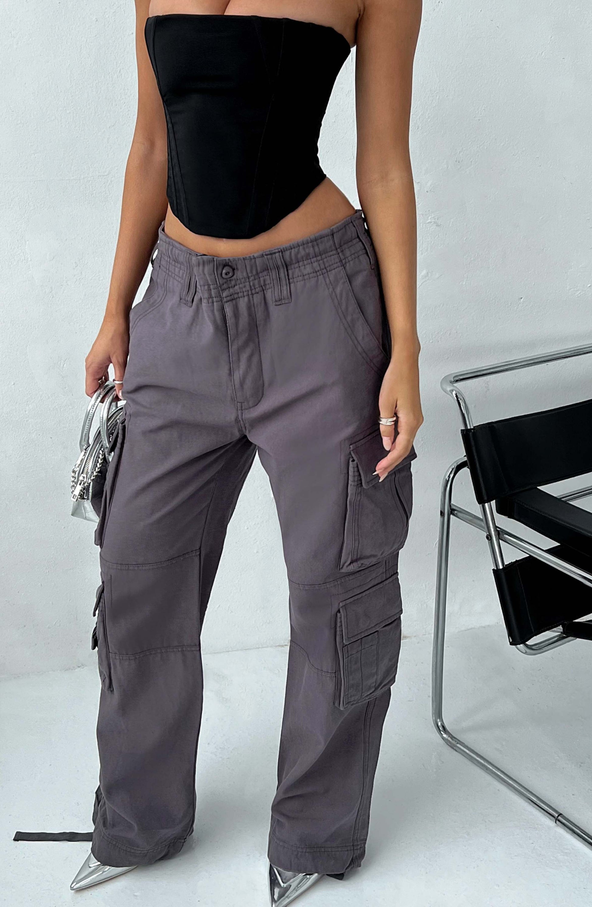 Tinashe Cargo Pants - Charcoal - Sassygrove