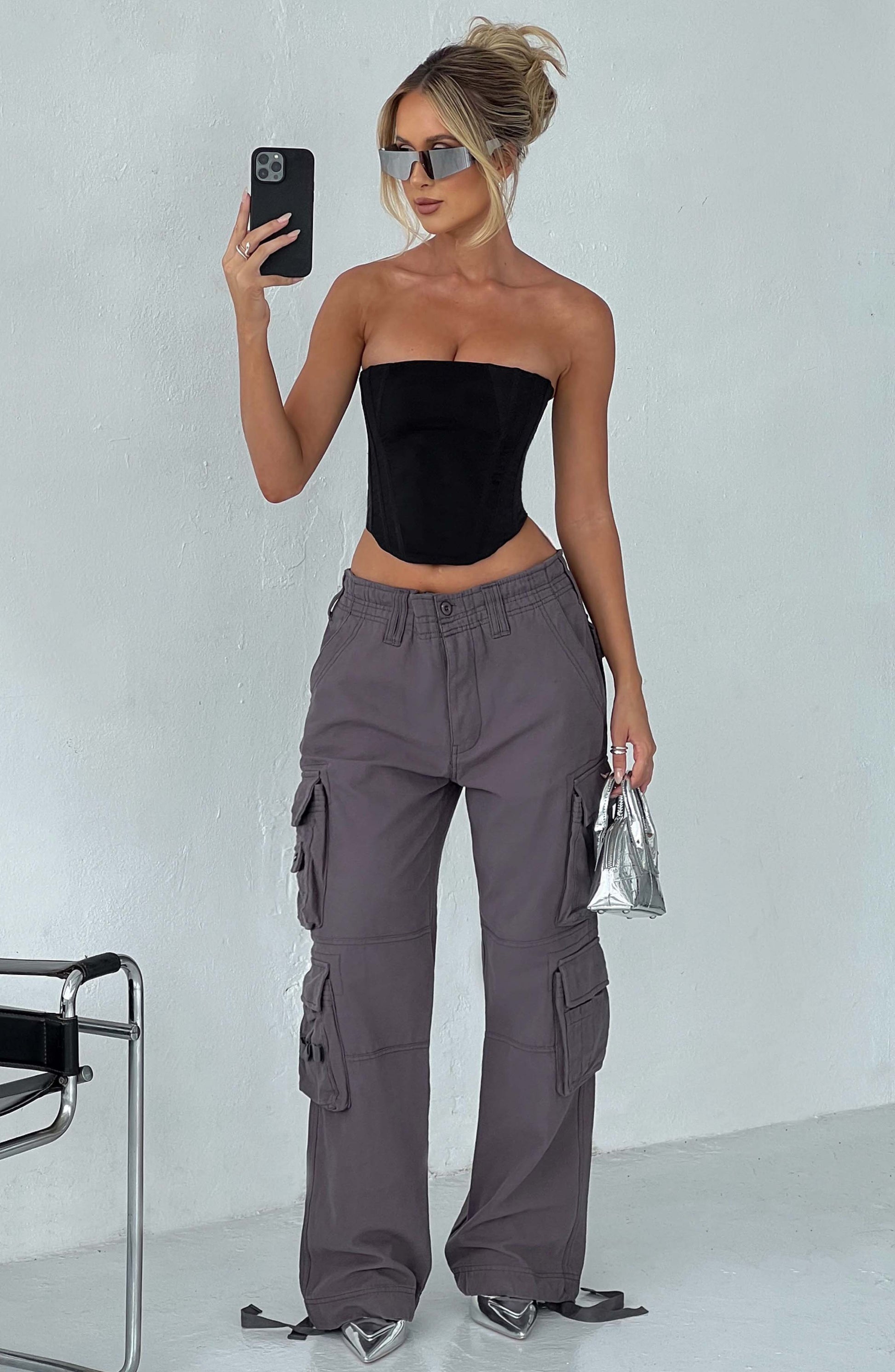 Tinashe Cargo Pants - Charcoal - Sassygrove