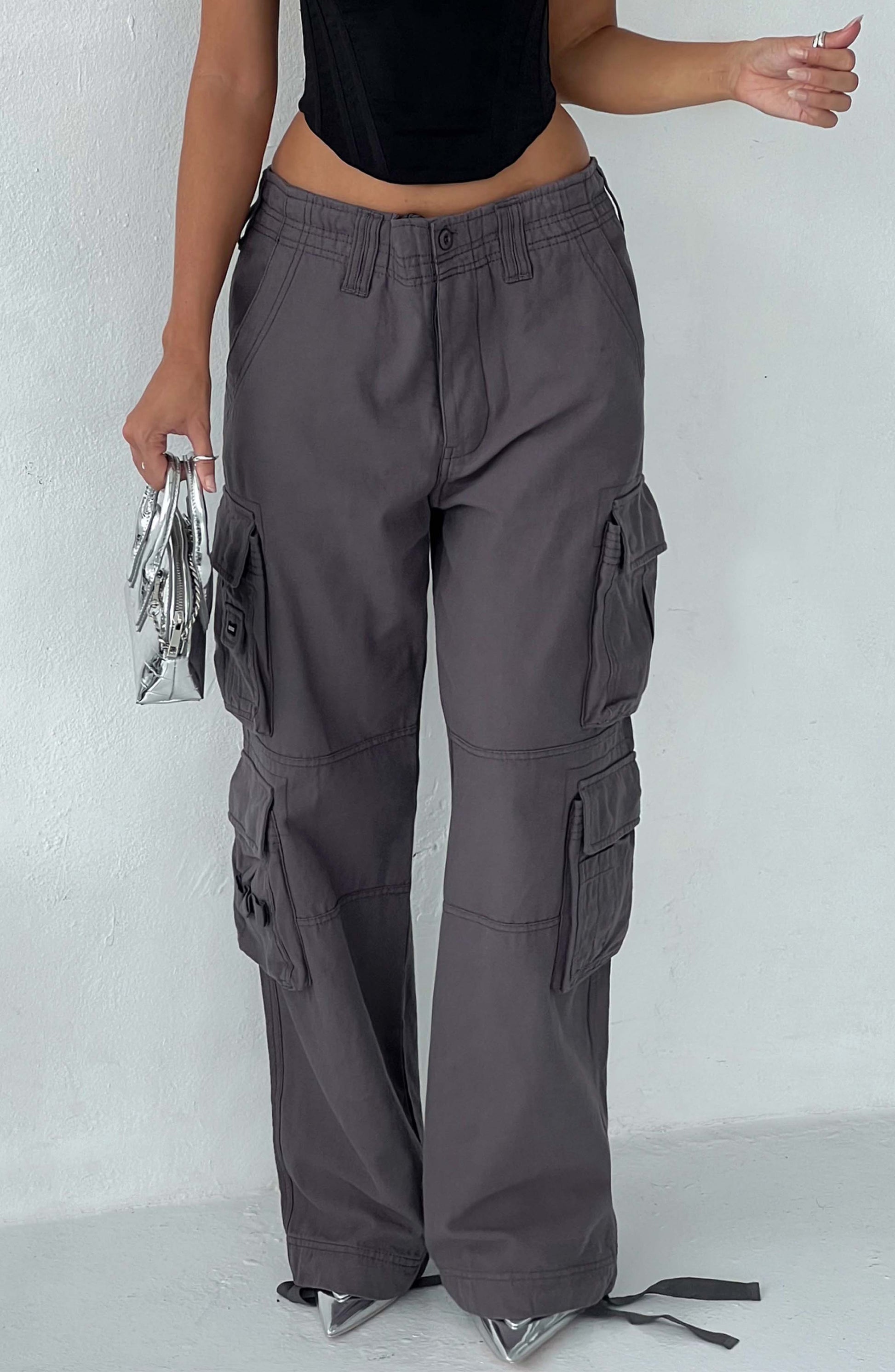 Tinashe Cargo Pants - Charcoal - Sassygrove