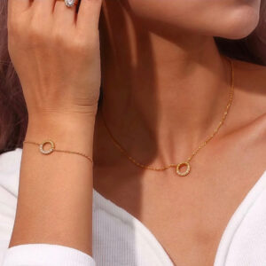 Half moon diamond necklace - Sassygrove