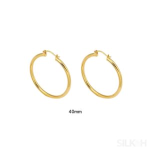 18K Gold Plated Sterling Silver Hoop Earrings Jen - Sassygrove