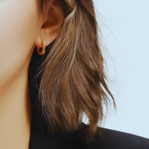 18K Gold Plated Sterling Silver Hoop Earrings Sue - Sassygrove