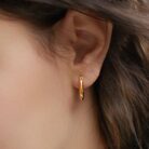 18K Gold Plated Sterling Silver Hoop Earrings Sue - Sassygrove
