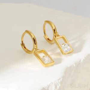 18K Gold Plated Sterling Silver Hoop Earrings Zoe - Sassygrove