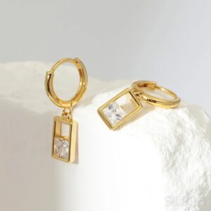 18K Gold Plated Sterling Silver Hoop Earrings Zoe - Sassygrove