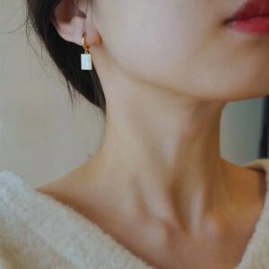 18K Gold Plated Sterling Silver Mother Of The Pearl Hoop Earrings Jay - Sassygrove