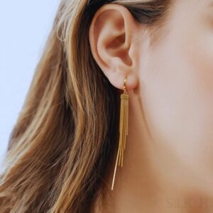 18K Gold Plated Sterling Silver Multi Chain Hoop Earrings Journee - Sassygrove