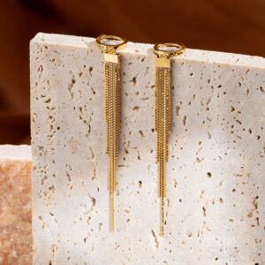 18K Gold Plated Sterling Silver Multi Chain Hoop Earrings Journee - Sassygrove