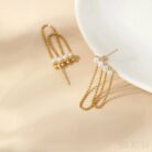 18K Gold Plated Sterling Silver Pearl Tassel Earrings Kay - Sassygrove
