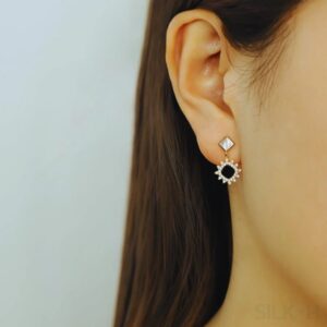 18K Gold Plated Sterling Silver Stud Sunflower Earrings Amira - Sassygrove