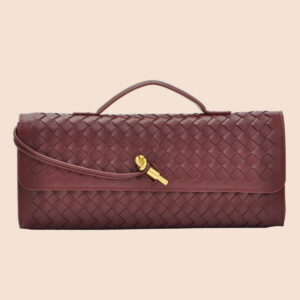 Tori Black Faux Leather Woven Clutch - Sassygrove