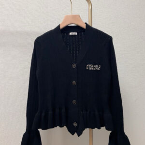 Ruffle Hem Knit Cardigan - Sassygrove