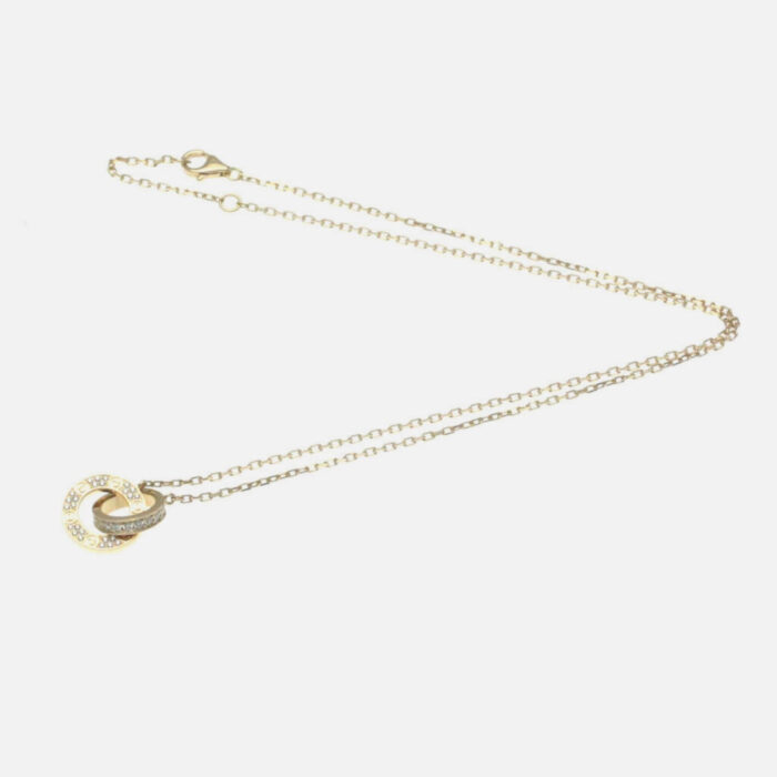 Diamond interlocked stamp necklace - Sassygrove