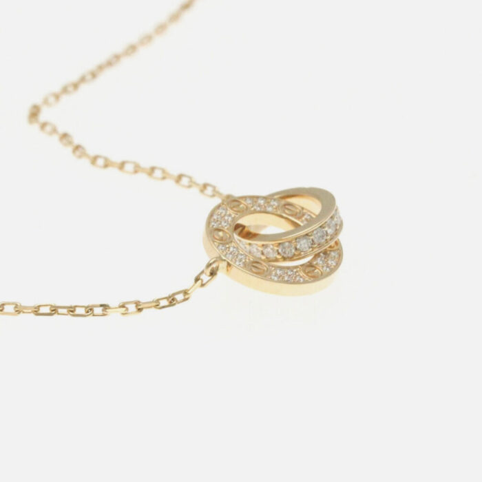 Diamond interlocked stamp necklace - Sassygrove