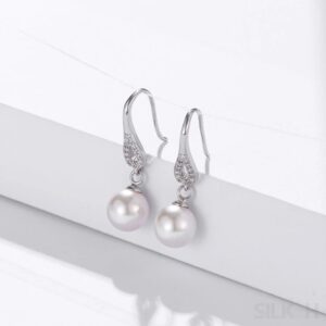 925 Sterling Silver Pearl Dangle Earrings Alexandra - Sassygrove