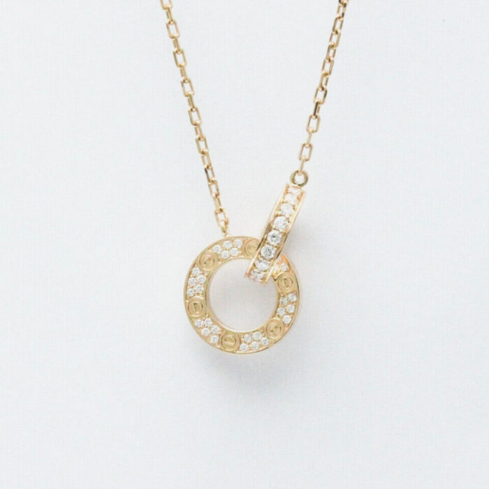 Diamond interlocked stamp necklace - Sassygrove