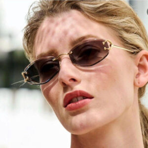 Cartier “C Décor” Blue Rimless Sunglasses - Sassygrove