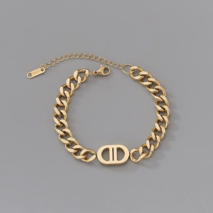 Double Dee Cuban Style Symbol Bracelet - Sassygrove