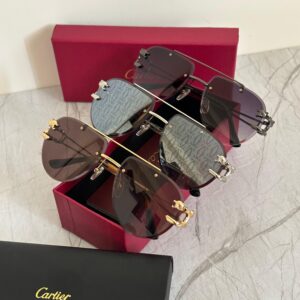 Cartier CT0368S Panthère de Cartier Shield Sunglasses - Sassygrove