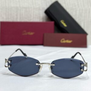 Cartier “C Décor” Blue Rimless Sunglasses - Sassygrove