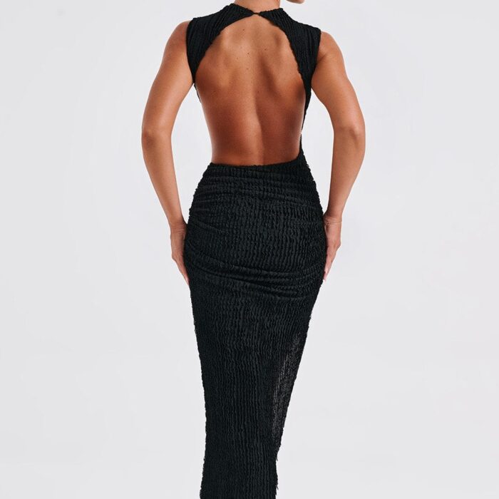 Artemis Midi Dress - Black - Sassygrove
