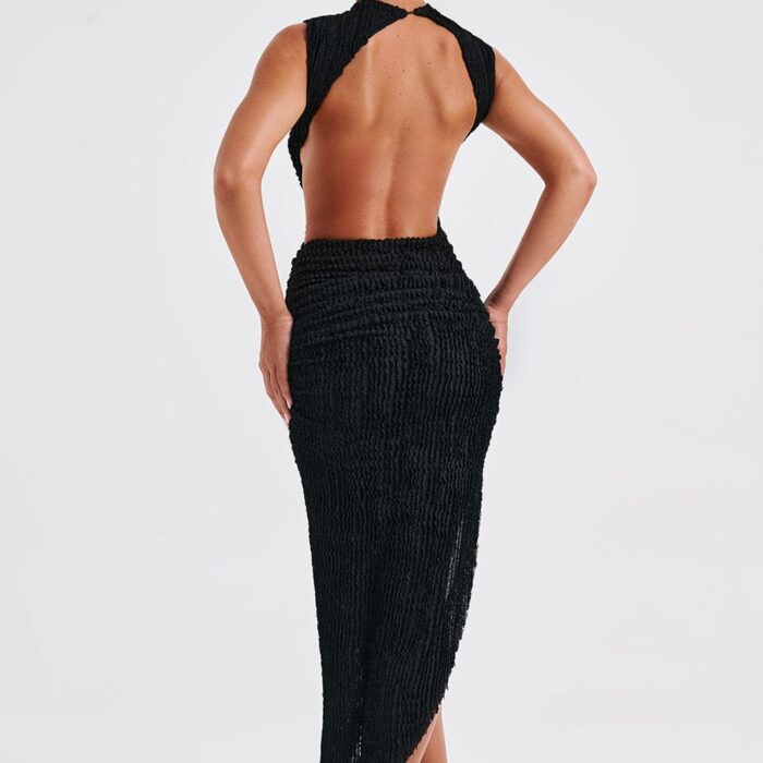 Artemis Midi Dress - Black - Sassygrove