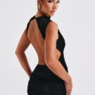 Artemis Midi Dress - Black - Sassygrove