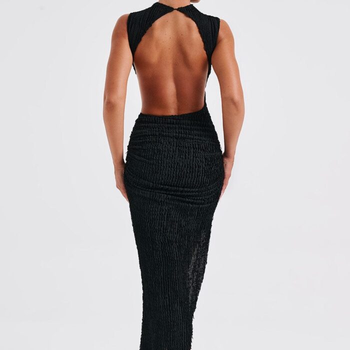Artemis Midi Dress - Black - Sassygrove