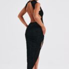 Artemis Midi Dress - Black - Sassygrove