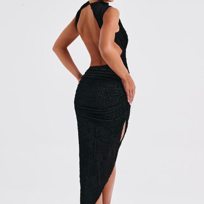 Artemis Midi Dress - Black - Sassygrove