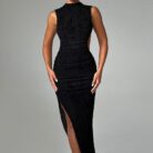 Artemis Midi Dress - Black - Sassygrove