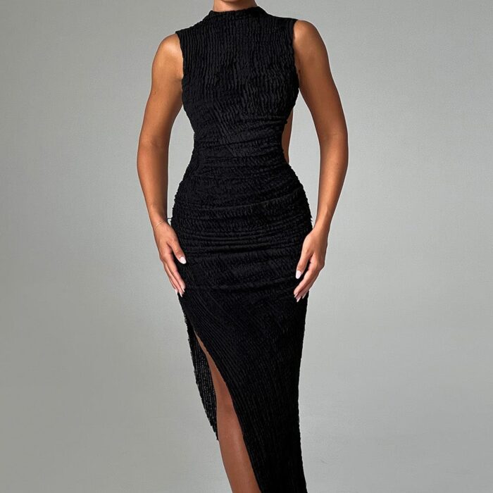 Artemis Midi Dress - Black - Sassygrove