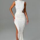 Artemis Midi Dress - Ivory - Sassygrove